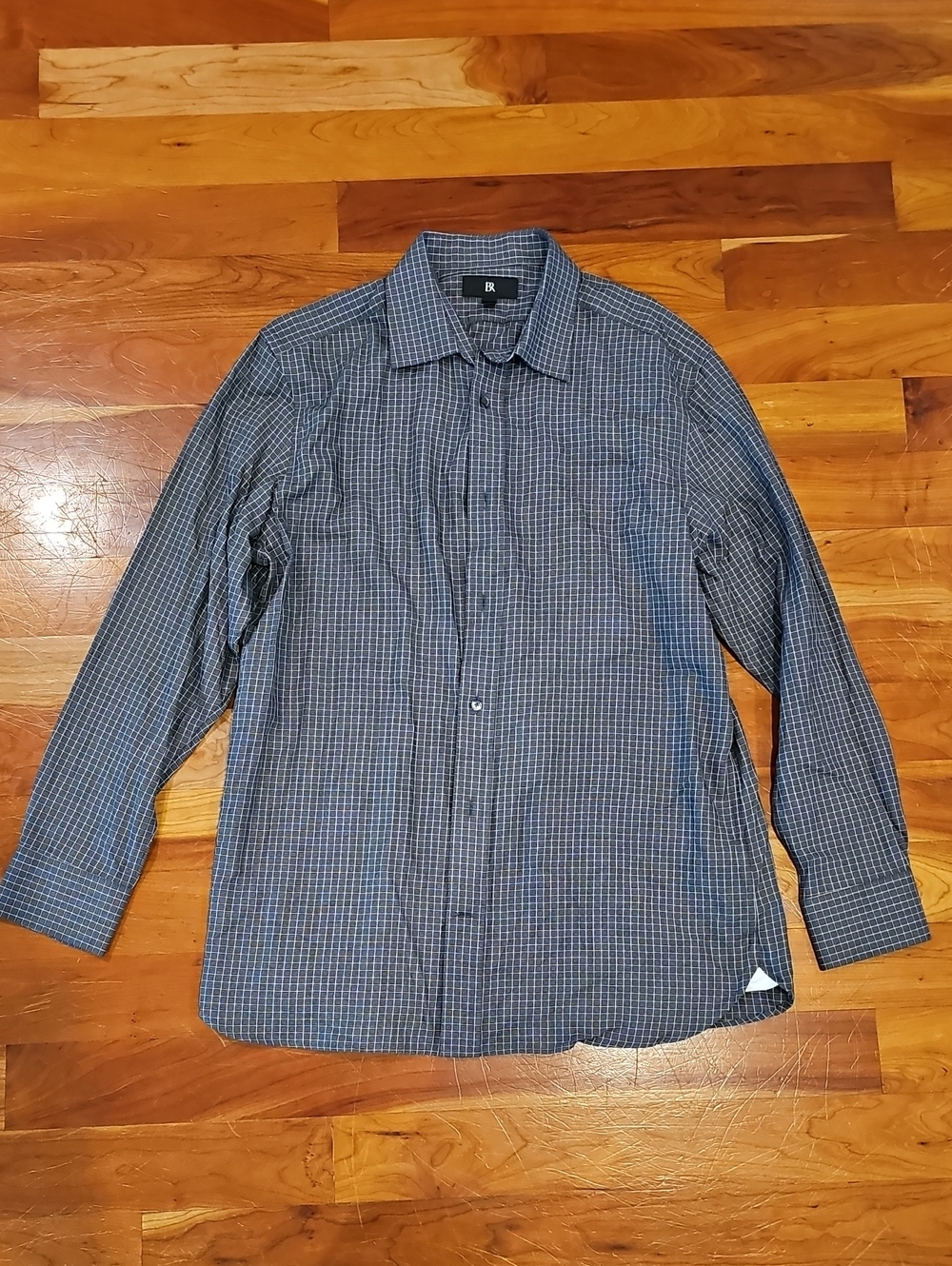 Men's Checked Button-Up Shirt in Gray